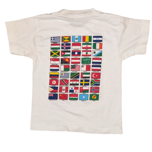 Vintage Kids Shirt Olympic World Flags Crew Neck Fruit Best 6-8 Single Stitch - Picture 7 of 8